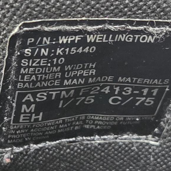 Hytest Mens Wellington Leather Work Boots Size 10 Slip Resistant Steel Toe - Picture 14 of 16